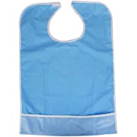 ULTNICE Babero para Adulto Impermeable Babero Adulto Reutilizable (azul claro)